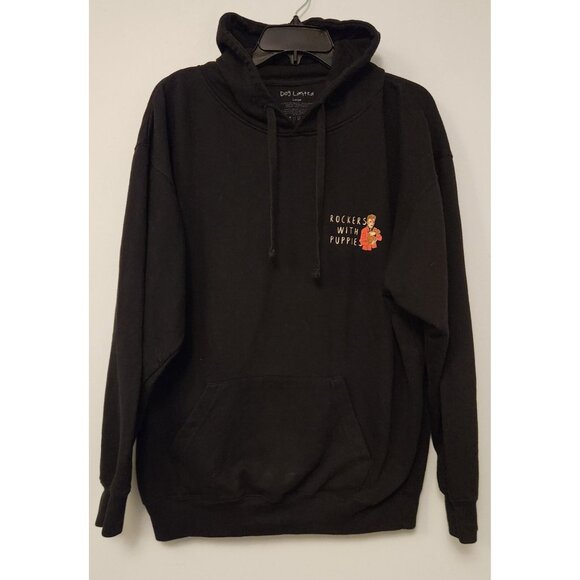 DOGS LIMITED ROCKERS WITH PUPPIES Black Hoodie Ozzie Bowie‎ Bono Sz Large EUC - Picture 9 of 15